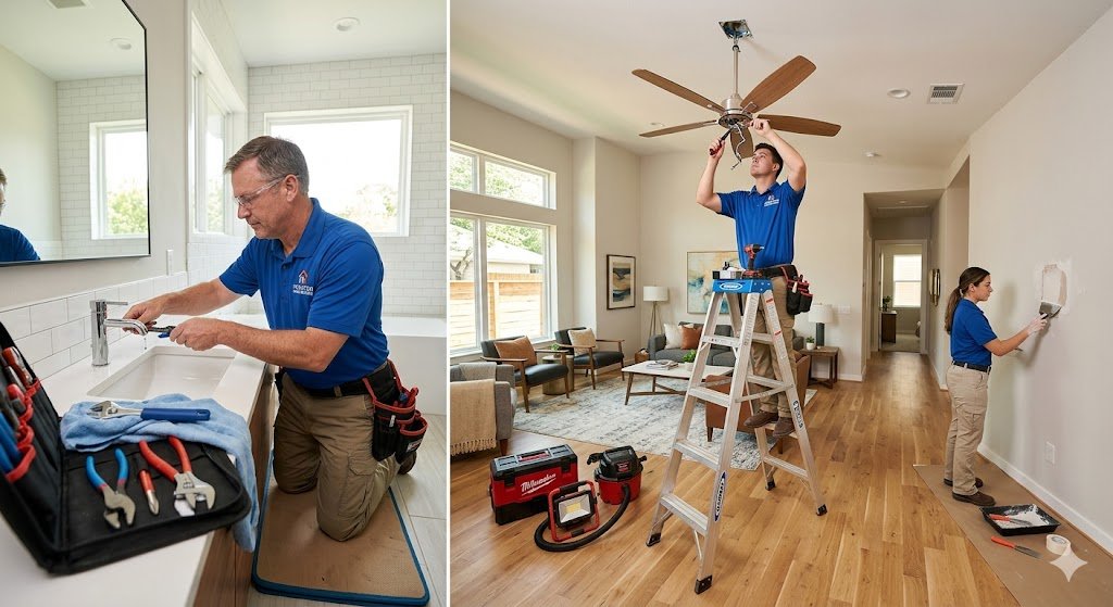 Simple Home Fixes That Save Money: Faucet Leak Repair and Ceiling Fan Installation in Houston Made Easy